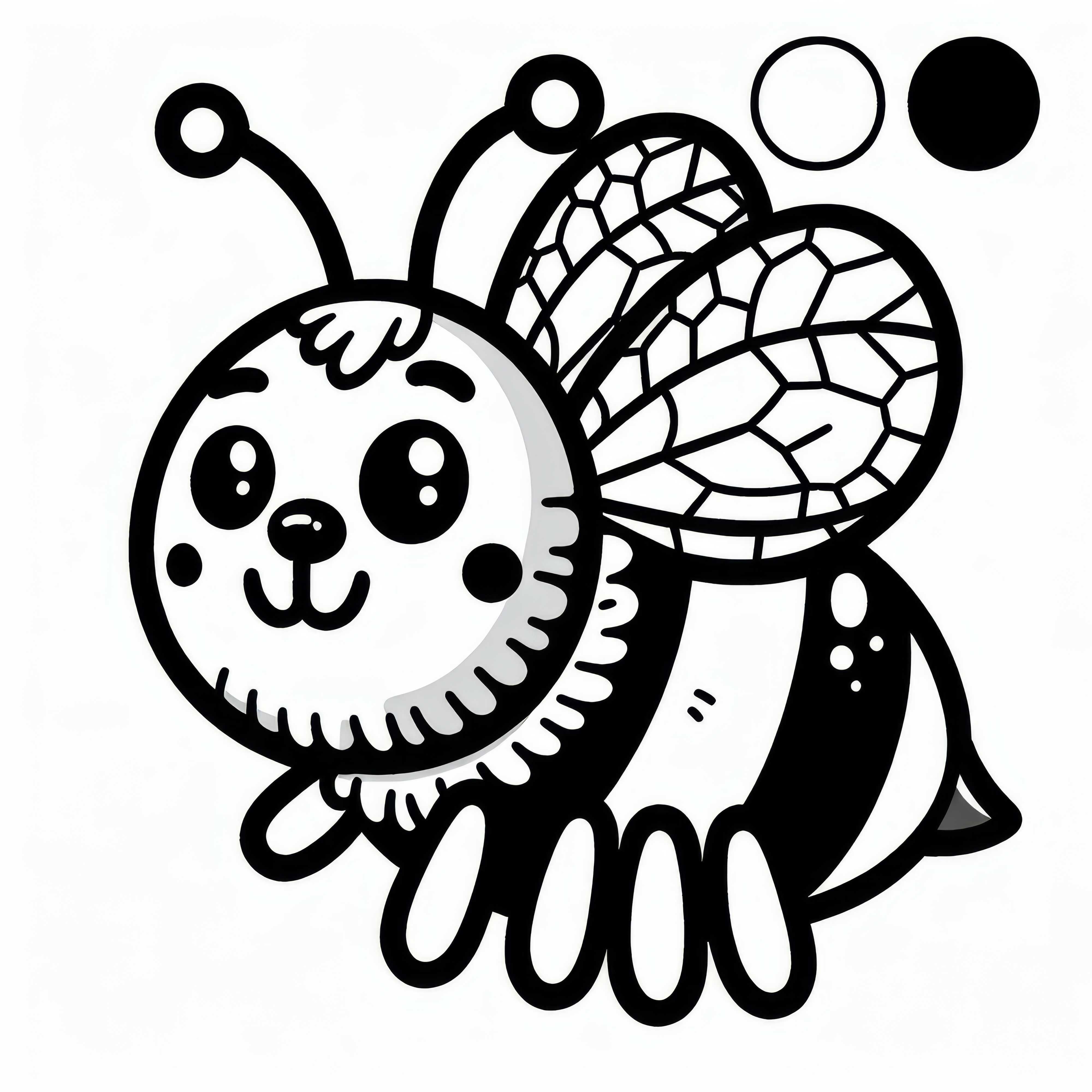 Bee Cartoon Coloring Template Free