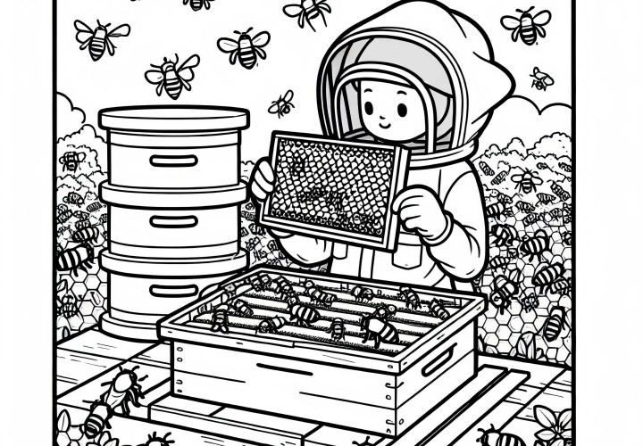 Bee Coloring Page Free – Coloring Picture of a Bee for Children