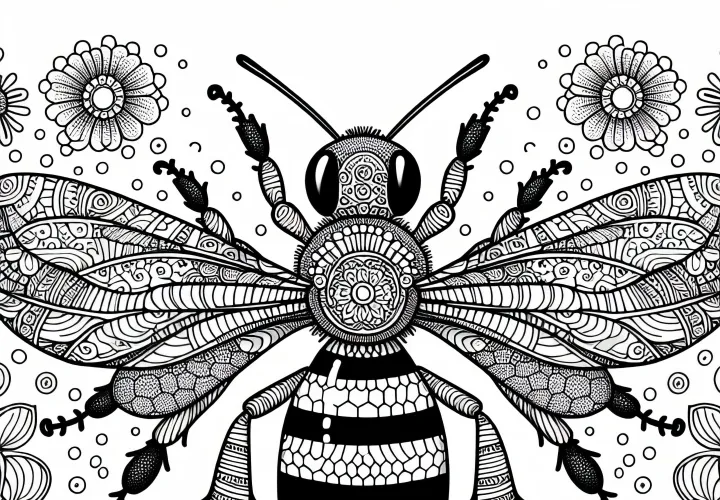 Omalovánka s včelou na stiahnutie zadarmo