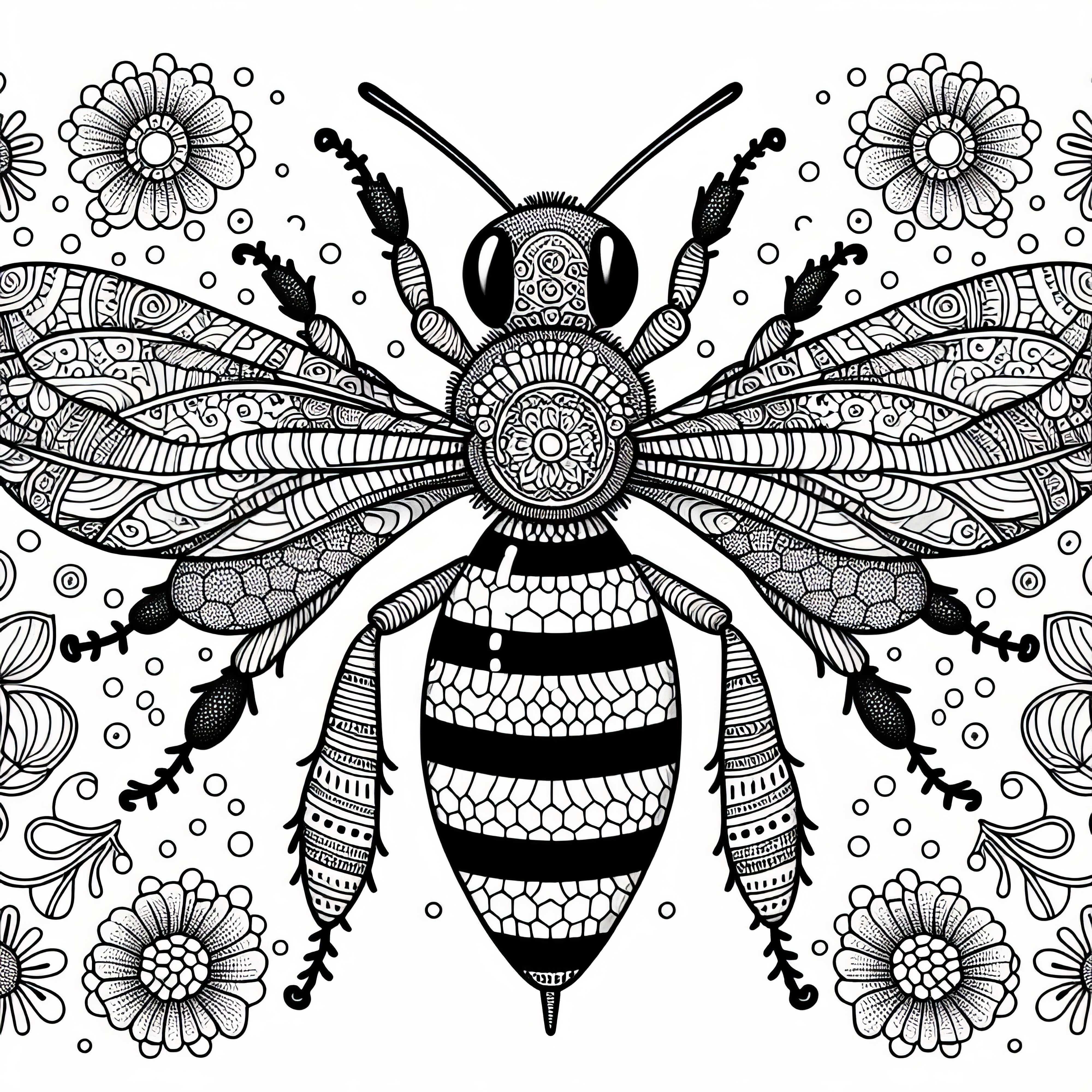 Bee Coloring Page Free to Download