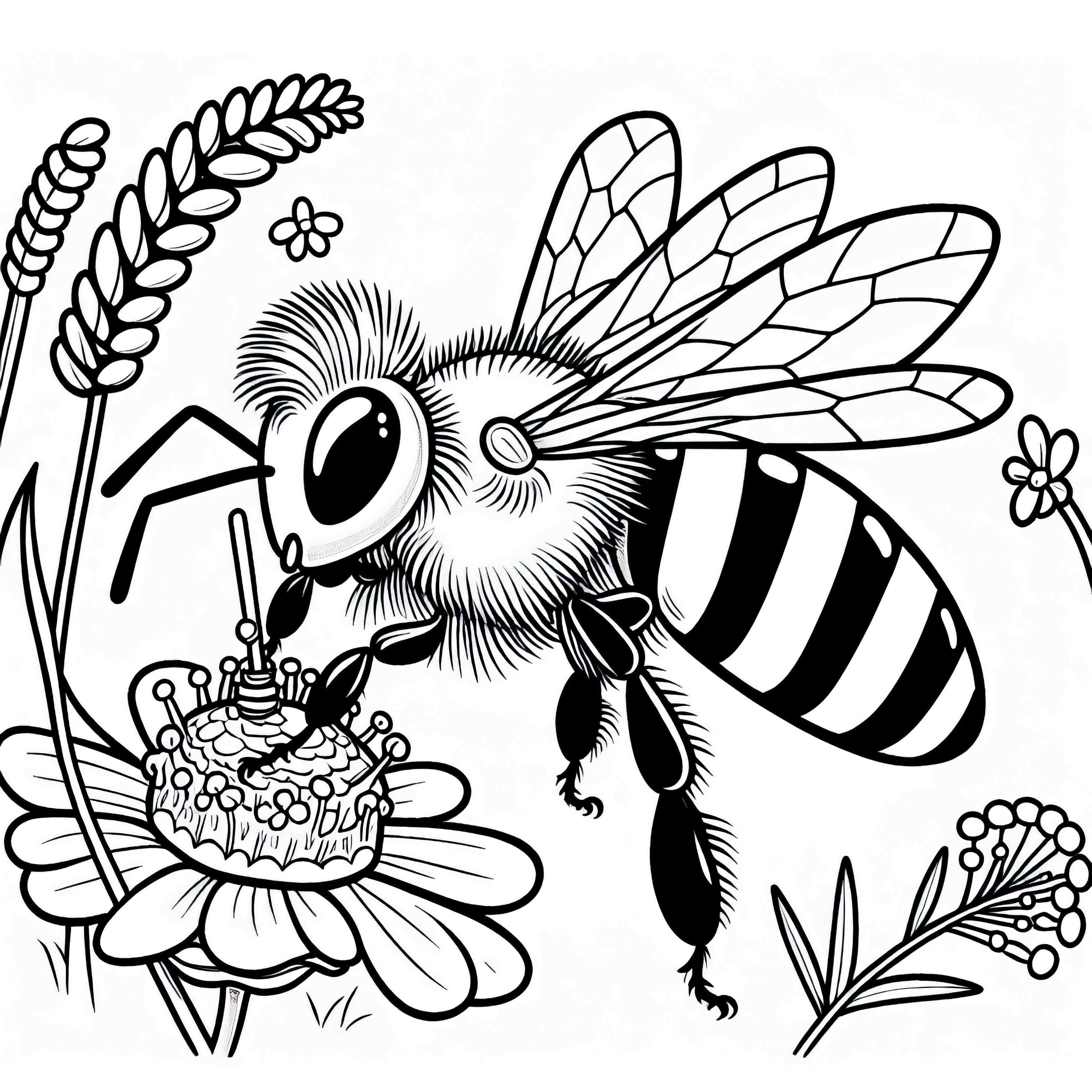 Western Honeybee Coloring Template Free