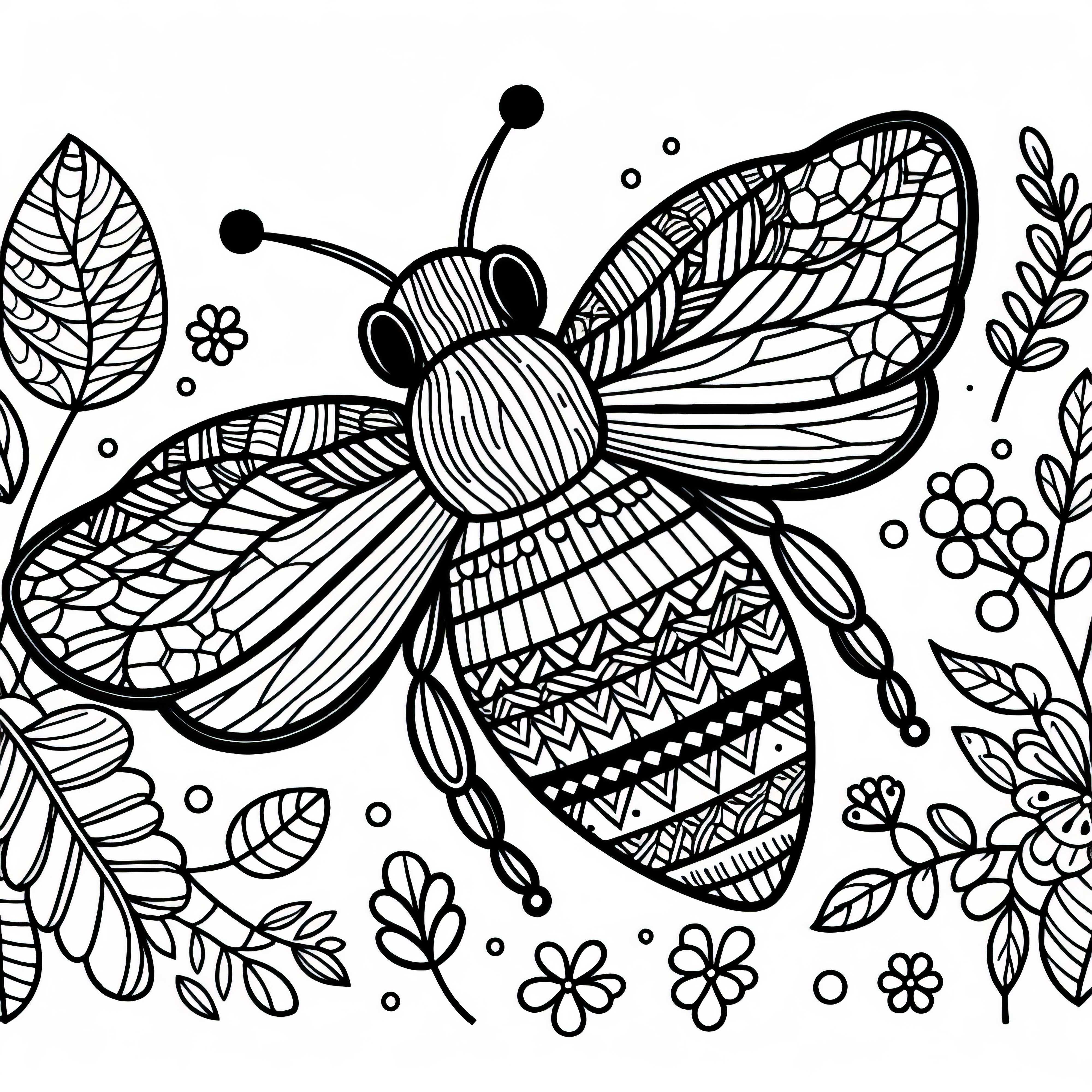 Large wood bee coloring page free