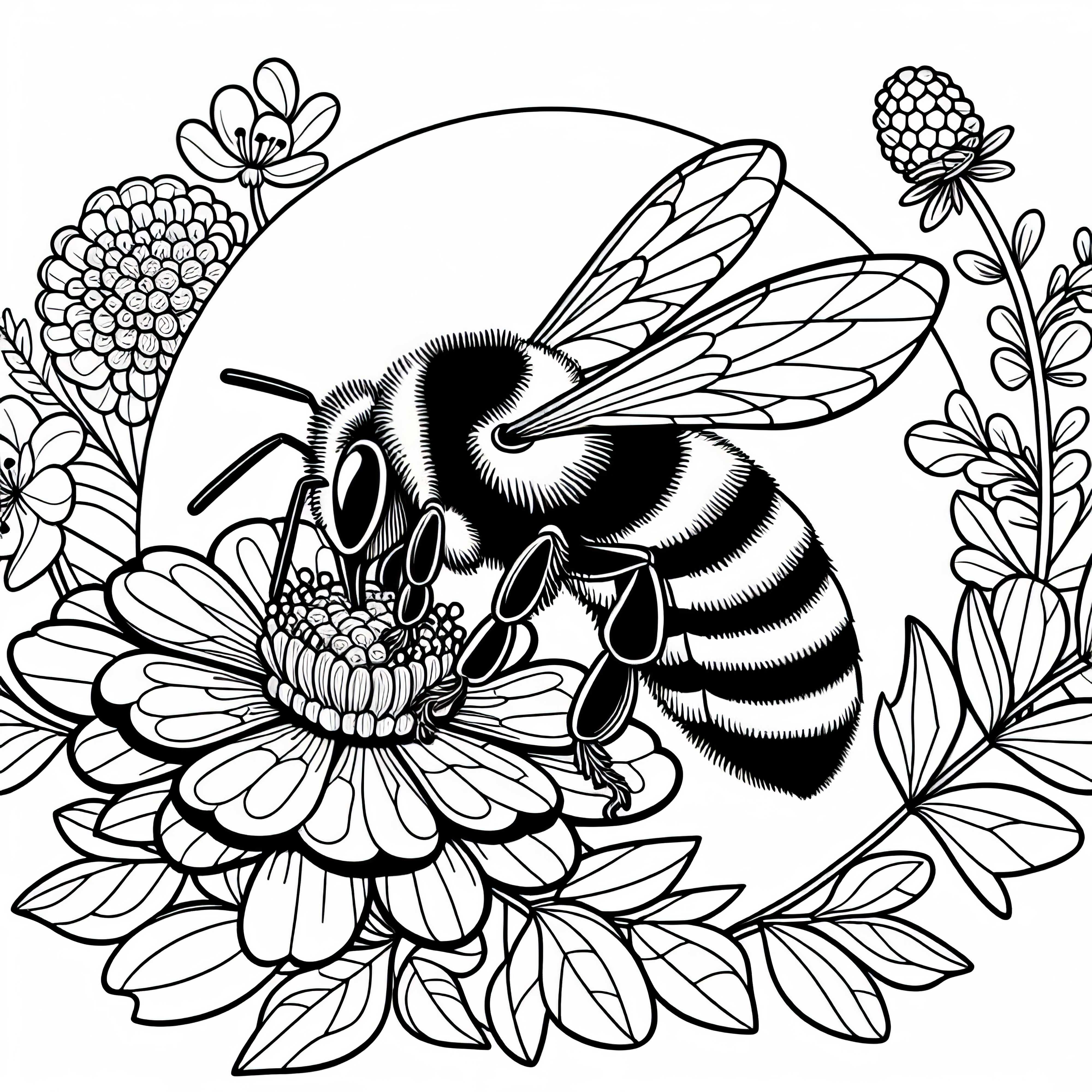 Leafcutter bee coloring page free