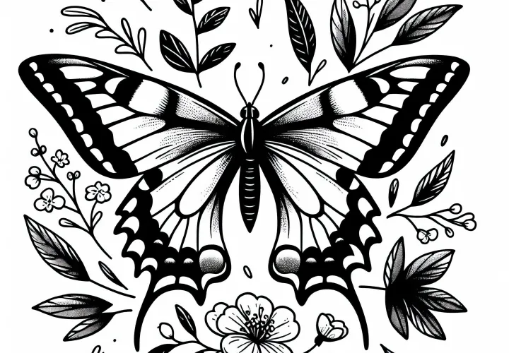 Schwalbenschwanz Papilio Machaon Vymaľovánka Motýľ Zadarmo