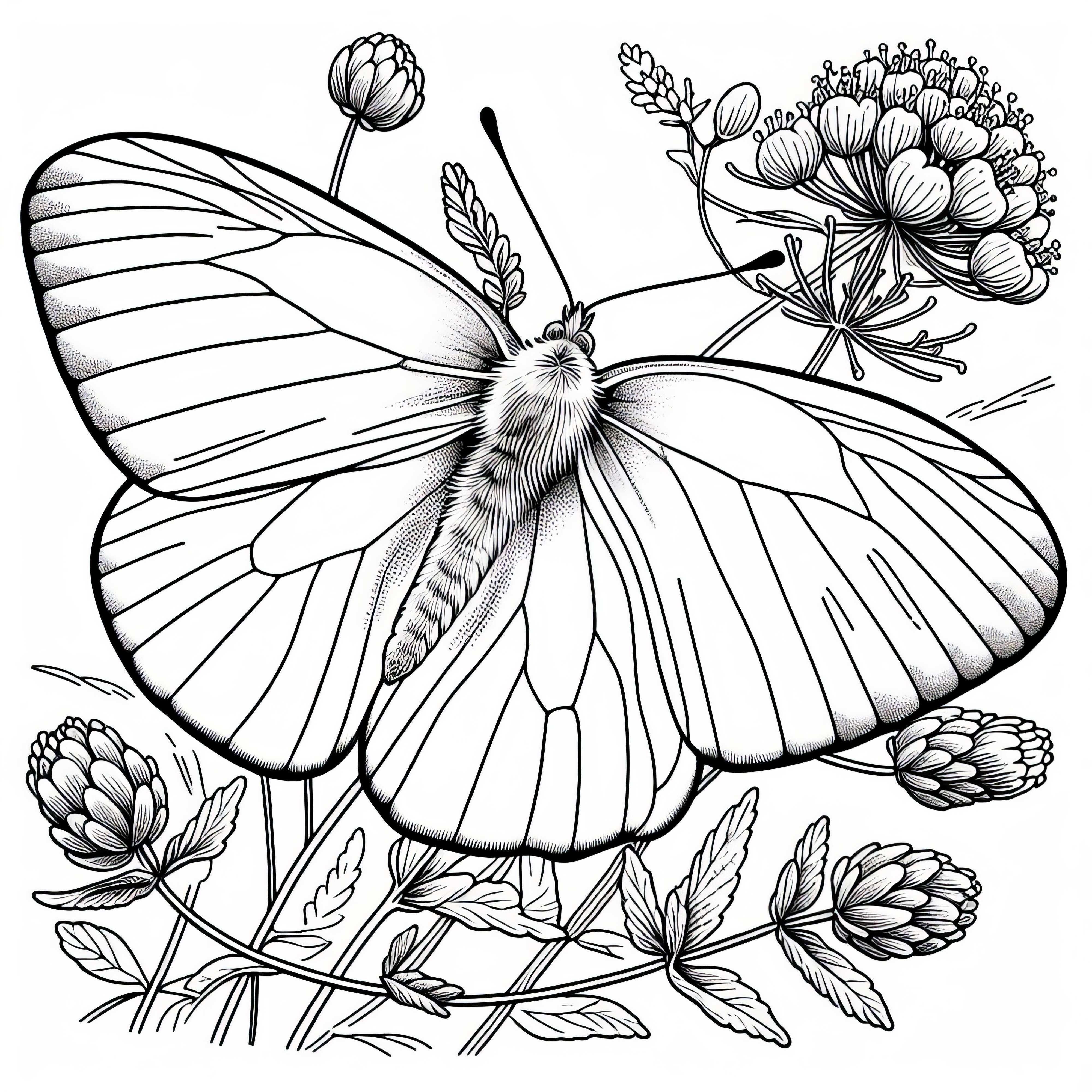 Coloring page of the lemon butterfly - Free butterfly design for coloring