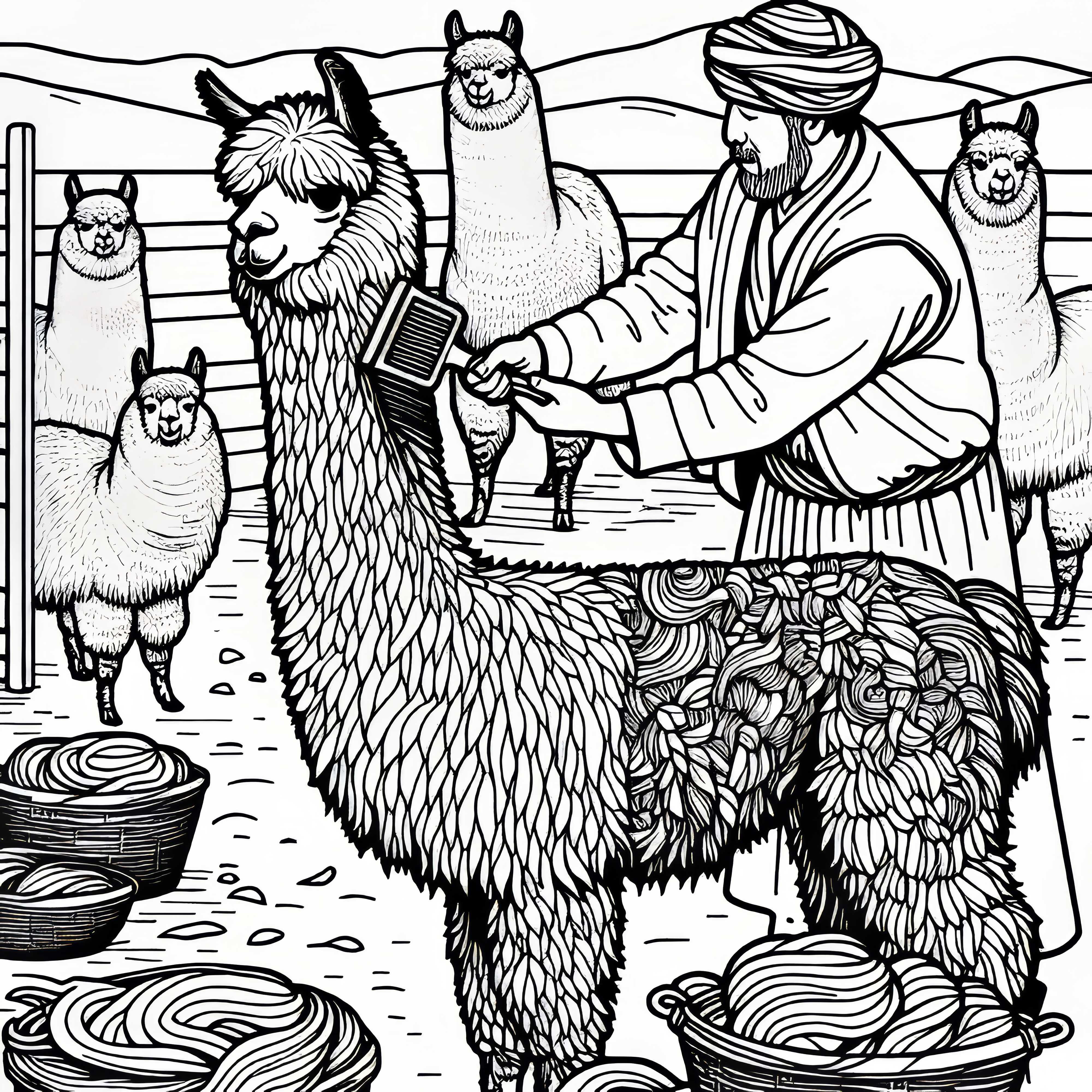 Alpaka sa česá – Zadarmo na vymaľovanie Alpaka sa česá – Maľovanka zadarmo