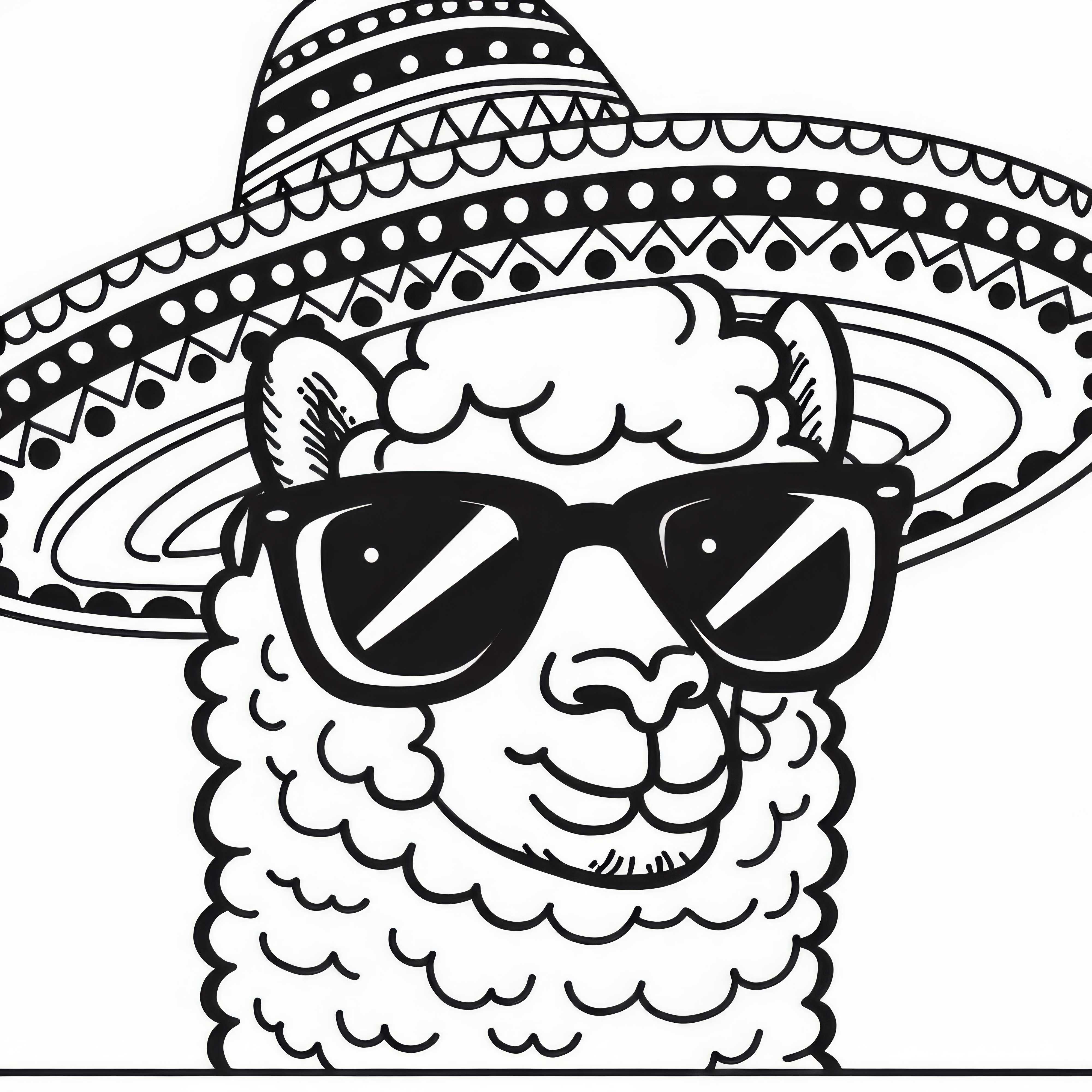 Alpaka s slnečnými okuliarmi a sombrerom v komiksovom štýle – Maľovacia predloha pre teba Alpaka so slnečnými okuliarmi a sombrerom v komiksovom štýle – maľovacia predloha pre teba