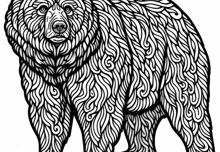 Grizzly medveď omietkový obrázok zadarmo