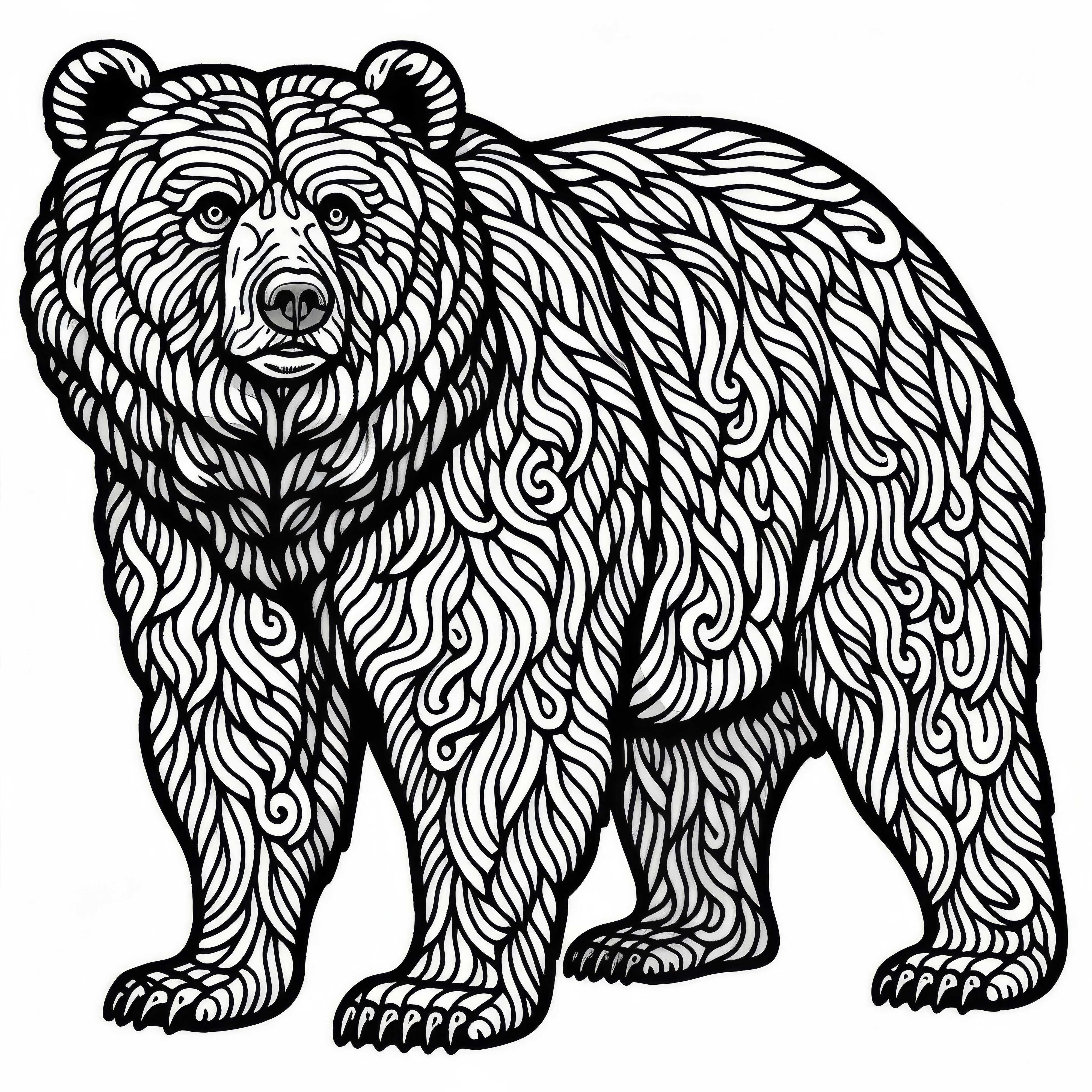 Bezplatný obrázok na vymaľovanie grizzlyho medveďa Obrázok na vymaľovanie grizzlyho medveďa zadarmo