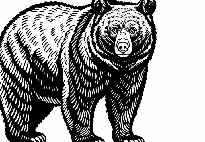 Disegno da colorare orso nero americano gratis