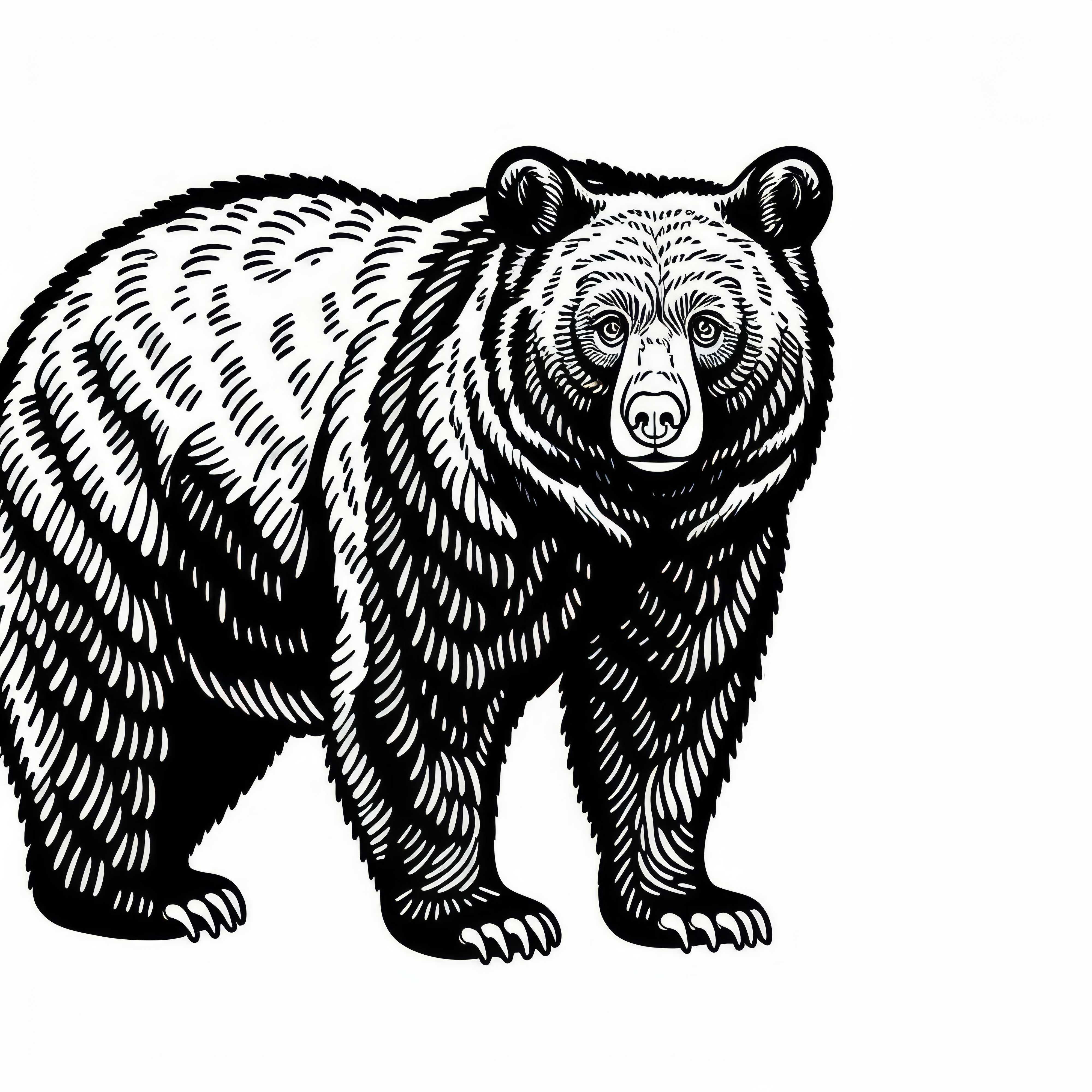 Disegno da colorare di un orso nero americano gratis