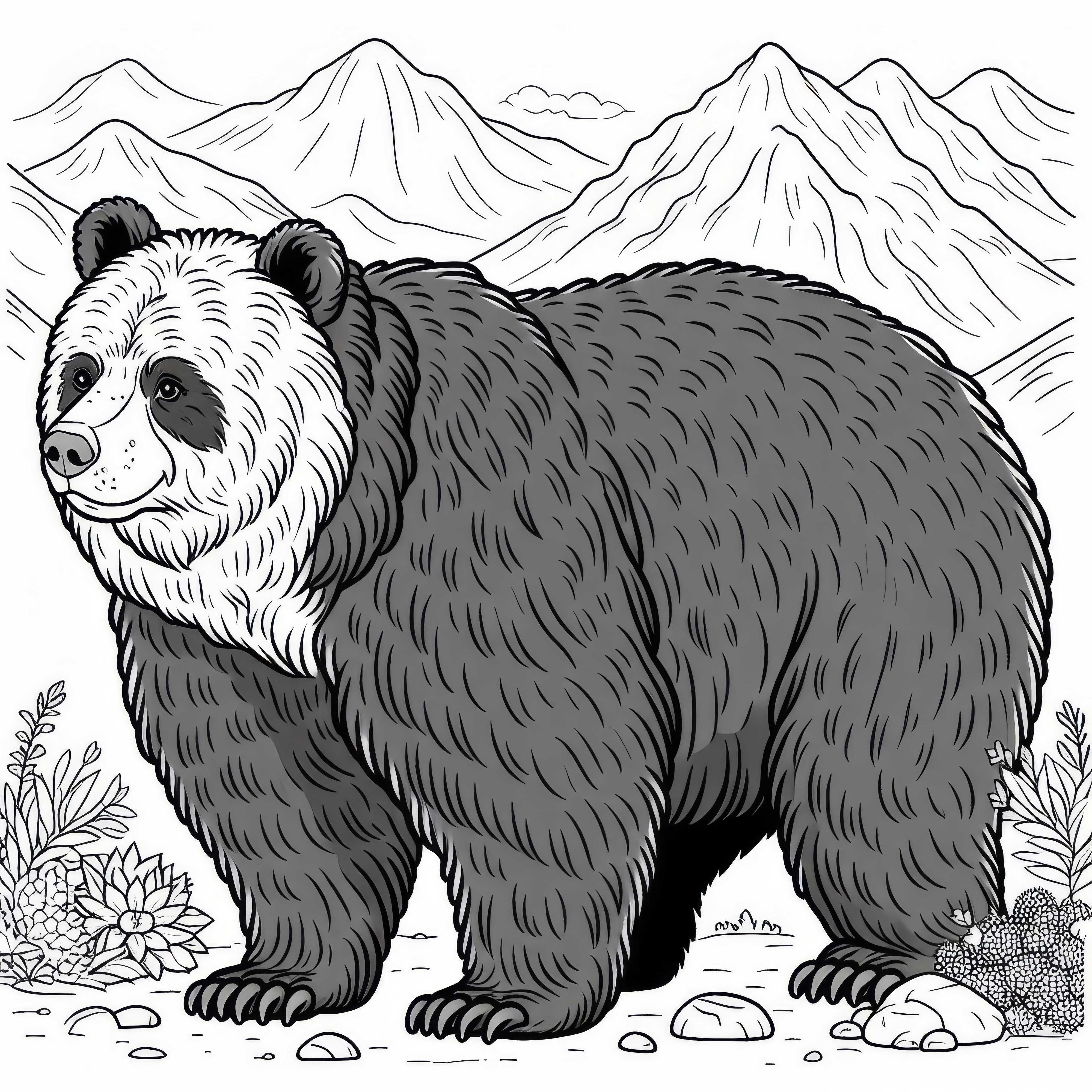 Bezplatná omalovánka pre brýlového medveďa Bezplatný obrázok na vyfarbenie brýlovca