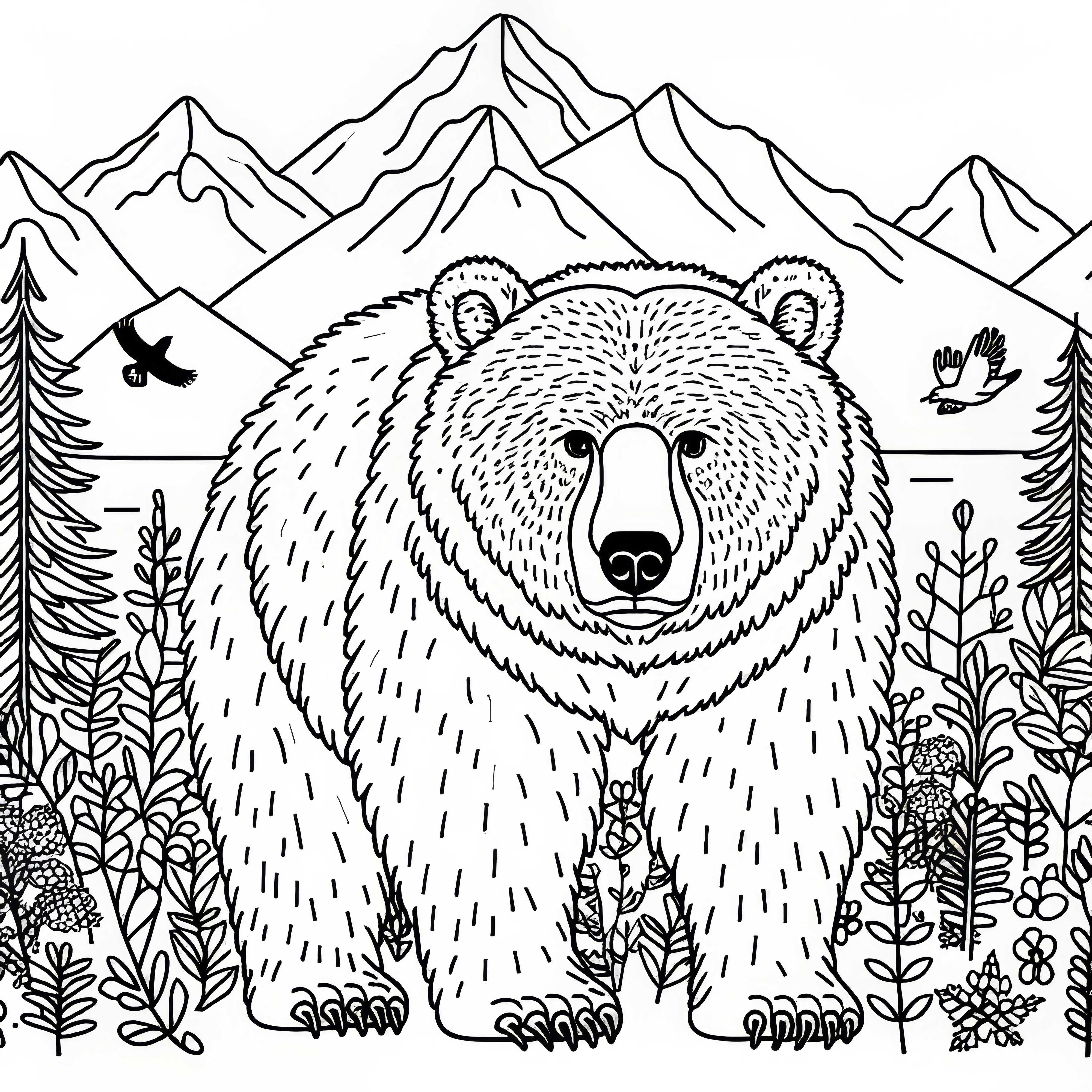 Bezplatná šablóna na maľovanie Kodiak medveďa na stiahnutie Bezplatná šablóna na maľovanie Kodiak medveďa na stiahnutie