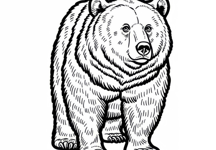 Modello da colorare dell'orso bruno europeo gratis