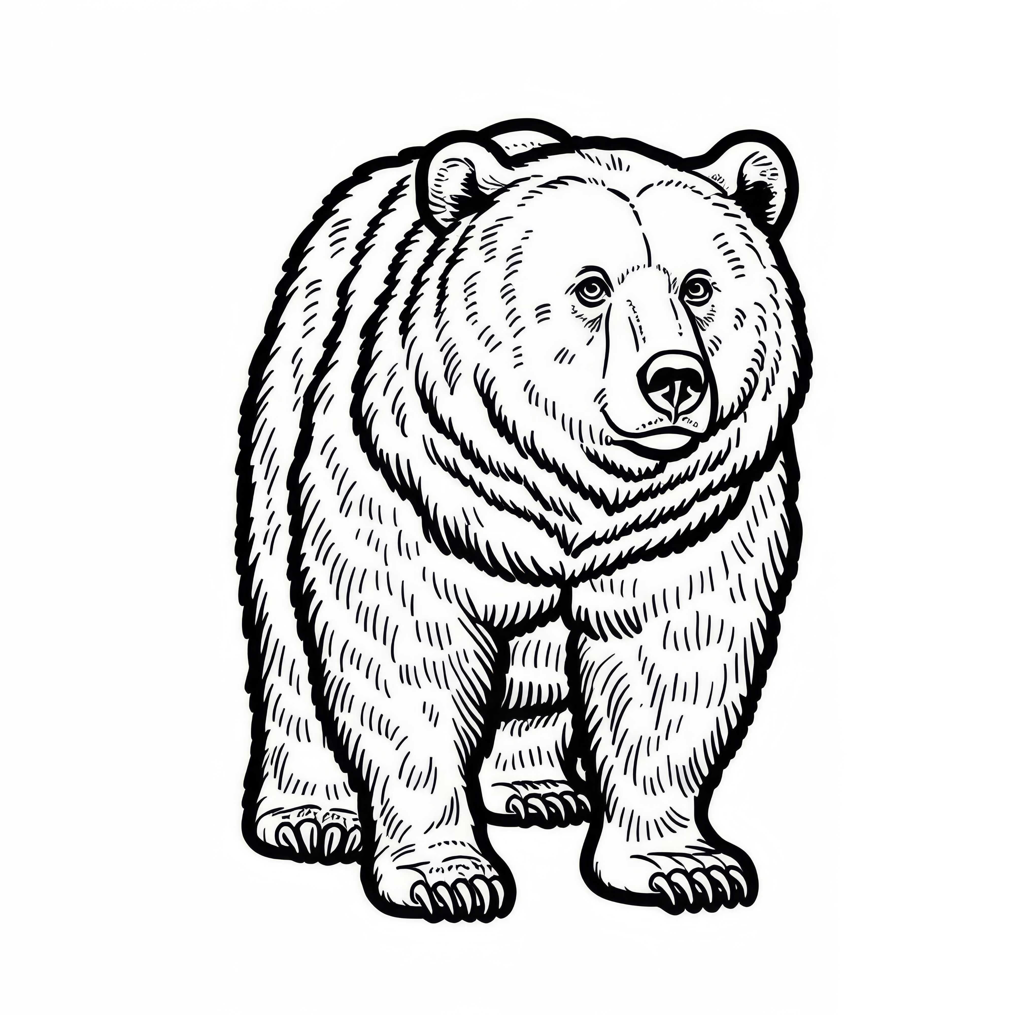 Modello da colorare dell'orso bruno europeo gratis