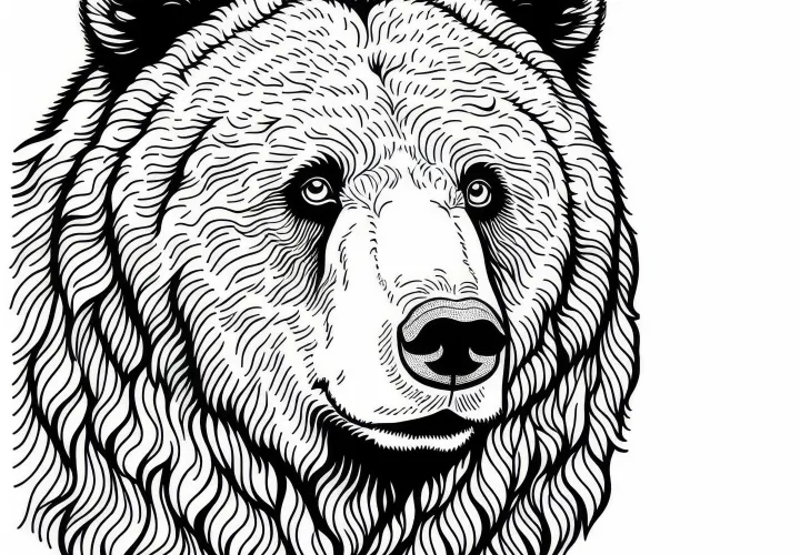 Bezplatná vymaľovánka so sibierským hnedým medveďom Bezplatná vymaľovánka so sibierským hnedým medveďom