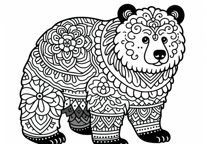 Tibetský medveď - omaľovanka zadarmo – bezplatná ponuka na stiahnutie