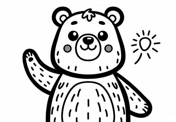 Medveď máva, obrázok na vymaľovanie zadarmo na stiahnutie