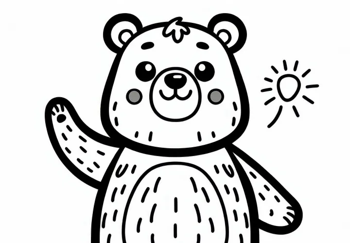 Medveď máva, obrázok na vymaľovanie zadarmo na stiahnutie