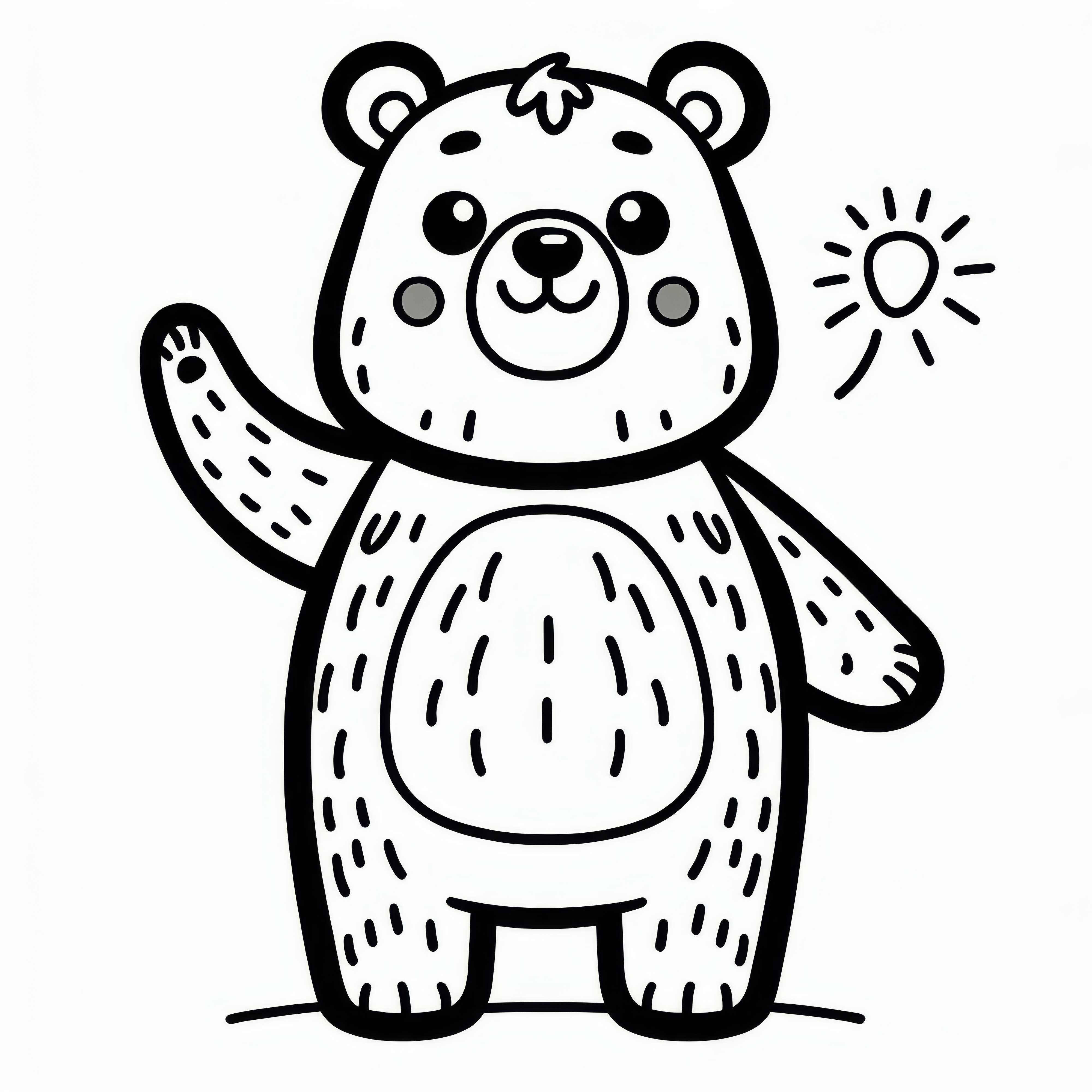 Medveď máva sfarbený obrázok na stiahnutie zadarmo Medvedík máva, voľné vyfarbenie na stiahnutie