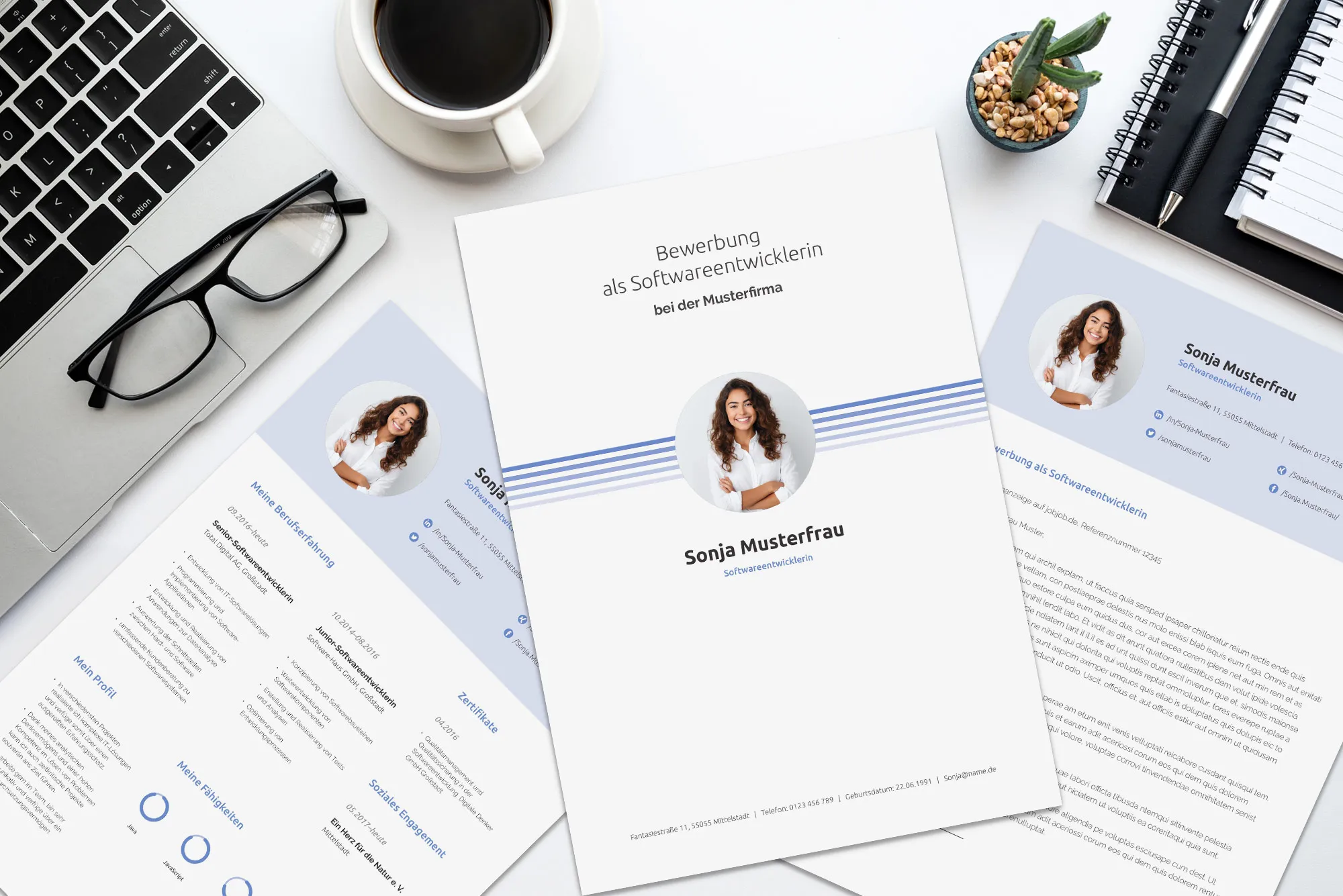 Application as an environmental engineer: Template for cover letter and CV for download