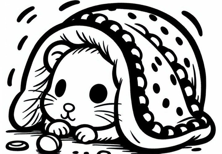 Kryté škrečky pod dekou – Bezplatná farebná predloha