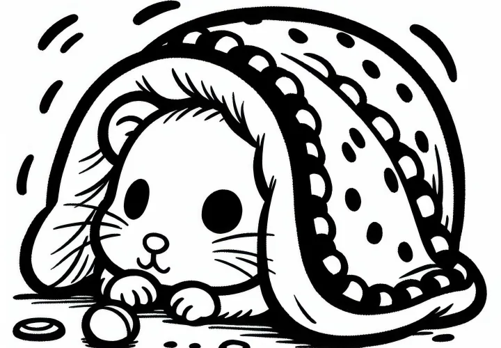 Kryté škrečky pod dekou – Bezplatná farebná predloha