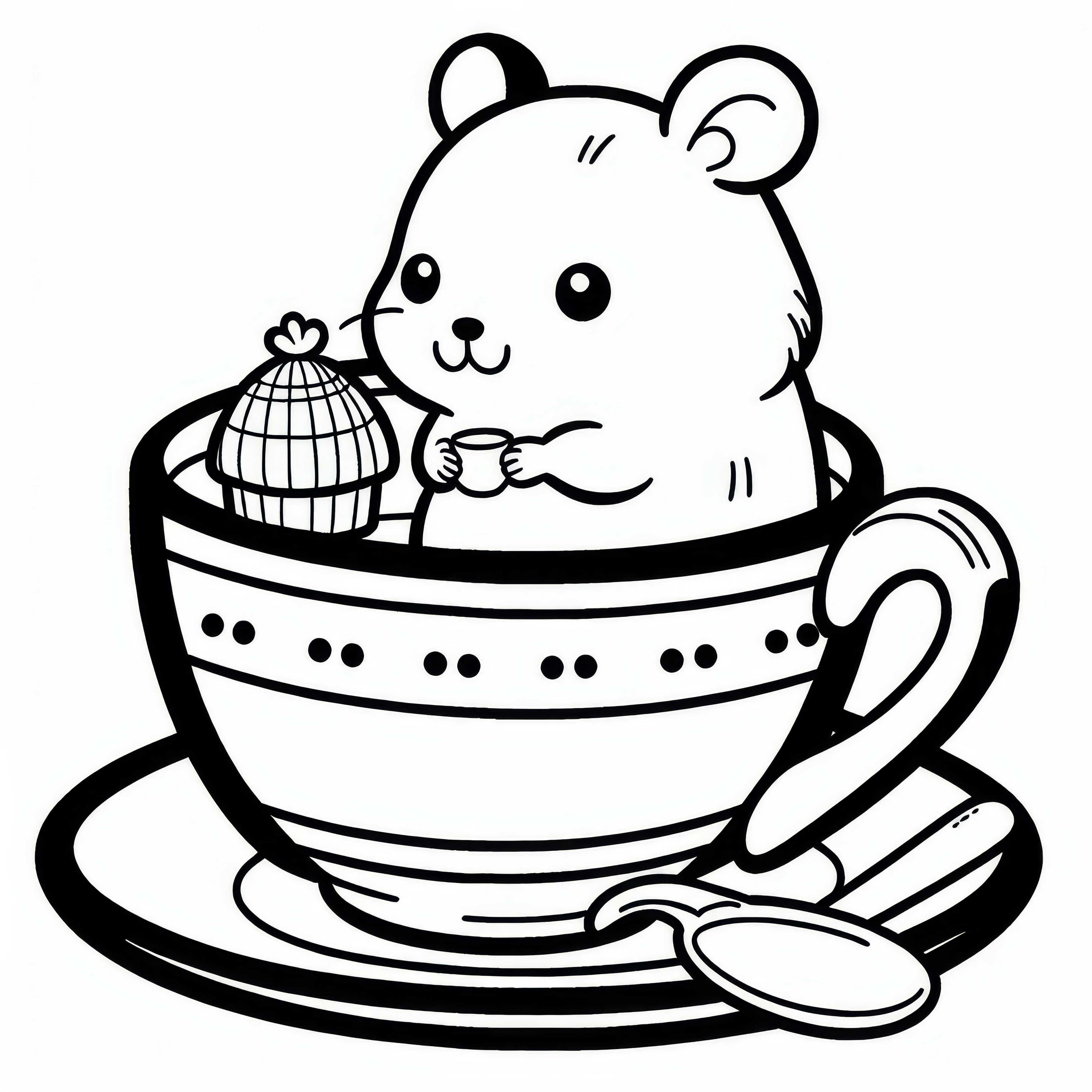 Krykľavec v šálke - Stiahnuť zdarma vzor na vymaľovanie