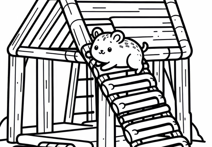 Krysa lezie na rampu - bezplatná vymaľovanka