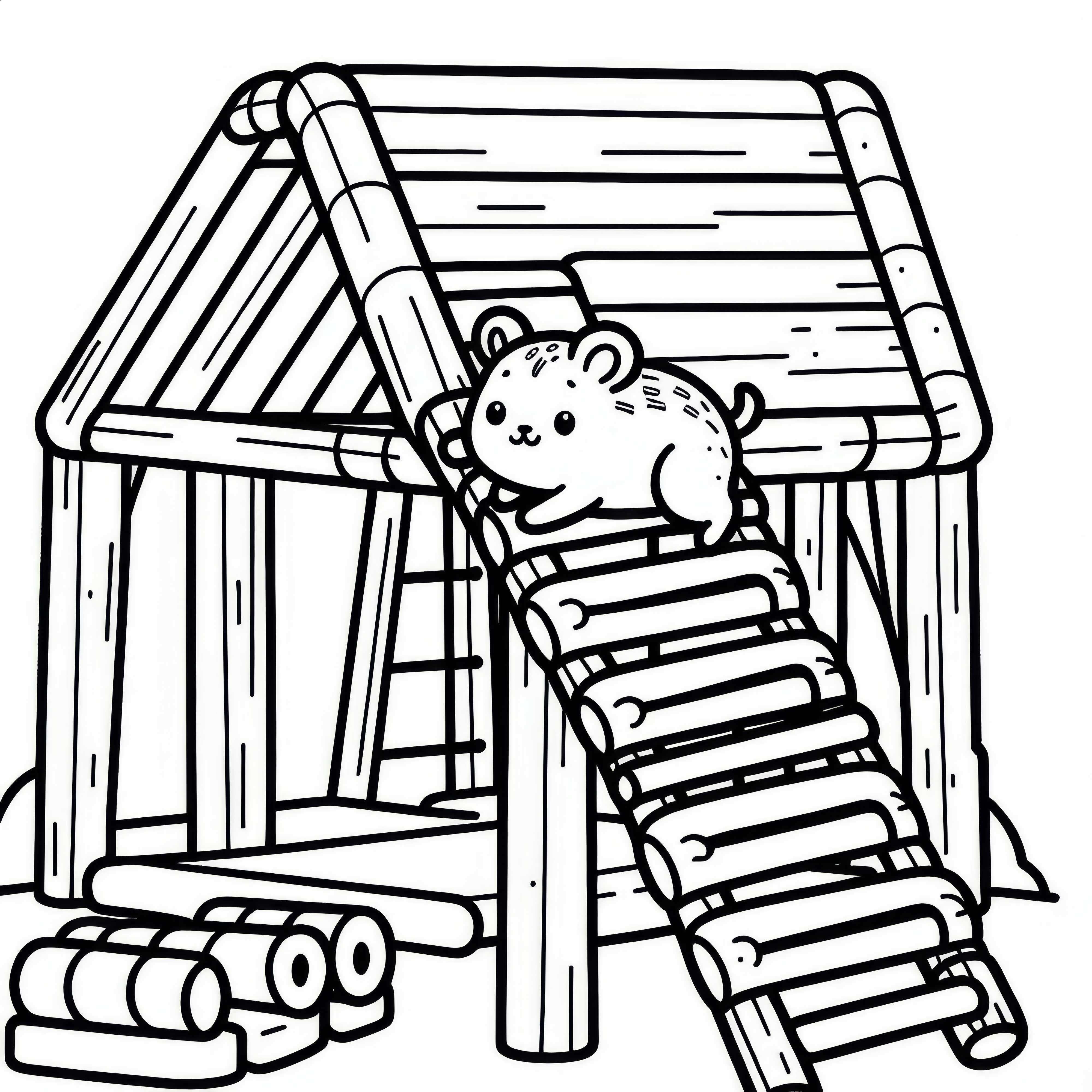 Hamster lezie po rampe – Farbička zadarmo Potkan lezie po rampe – Bezplatná omaľovánka