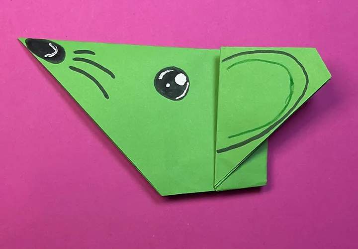 Folding an Origami Mouse: Simple Instructions with Photos and Video for Kids
