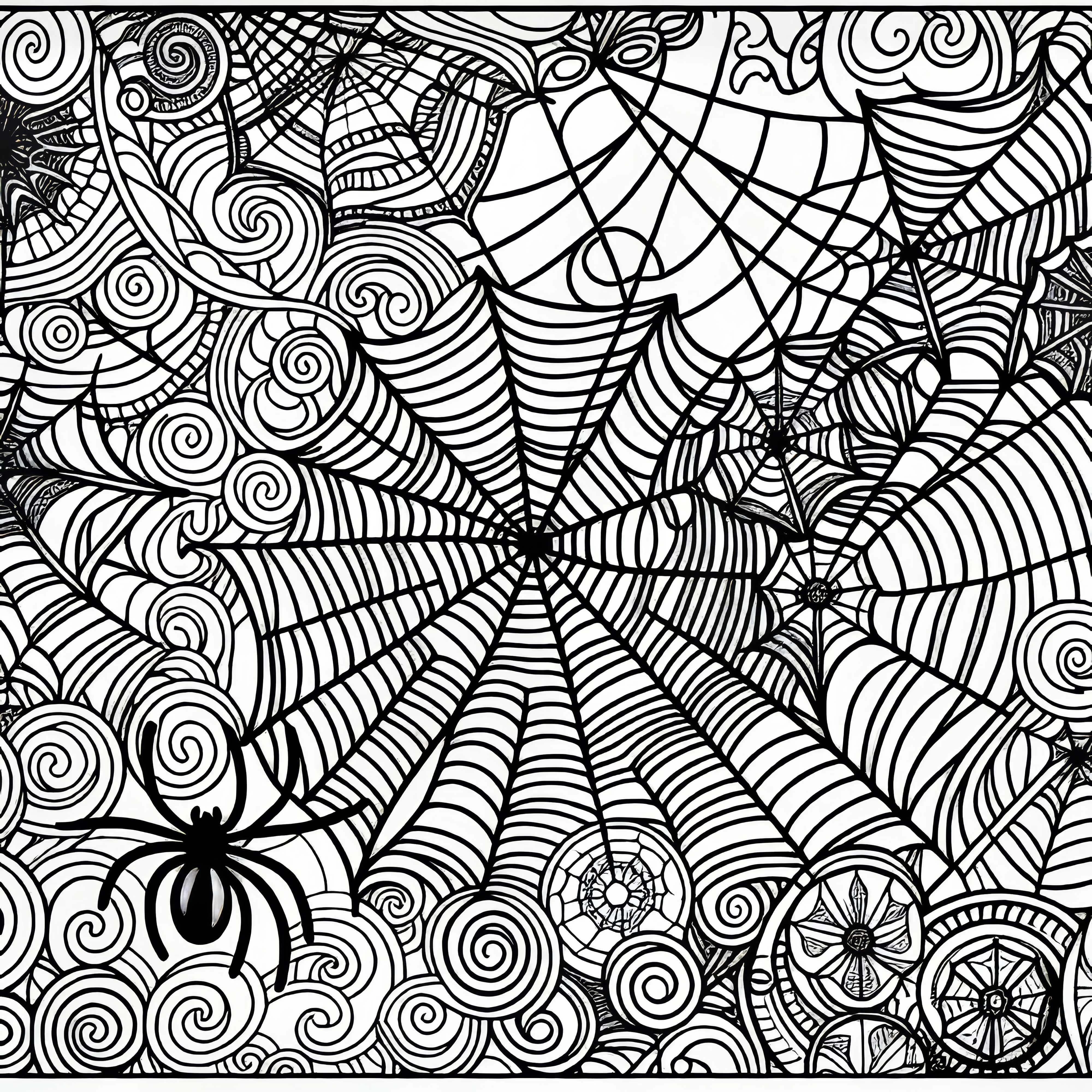 Pavúčie siete a pavučiny ako bezplatná omaľovánka