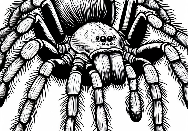 Brazílska putujúca pavúka Phoneutria nigriventer omaľovánka zadarmo