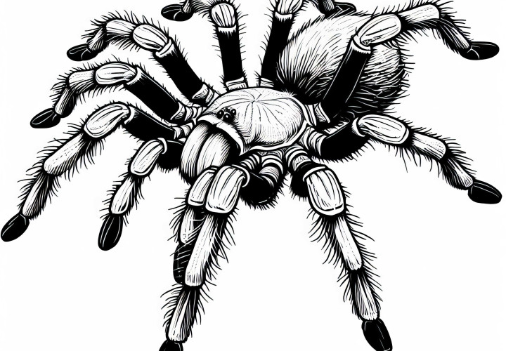 Goliáš pavúk Theraphosa Blondi, omalovánka zdarma