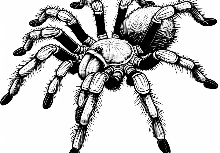 Goliáš pavúk Theraphosa Blondi, omalovánka zdarma