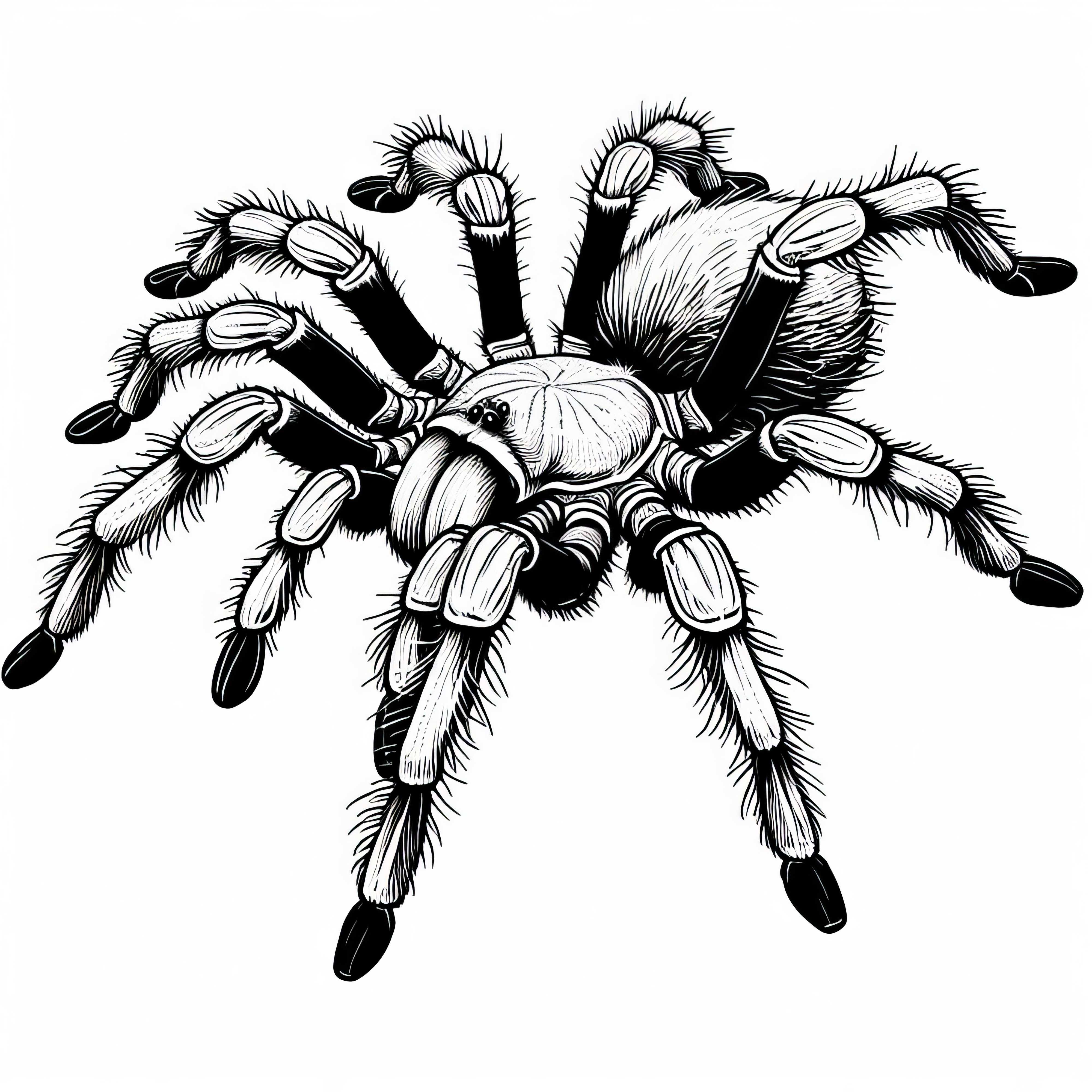 Goliášova vtáčia tarantula Theraphosa Blondi, omalovánka zadarmo Goliath pavúk Theraphosa Blondi omalovánka zadarmo