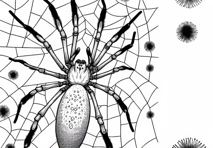 Zlatá hodvábnica Nephila Clavipes omaľovánka zadarmo