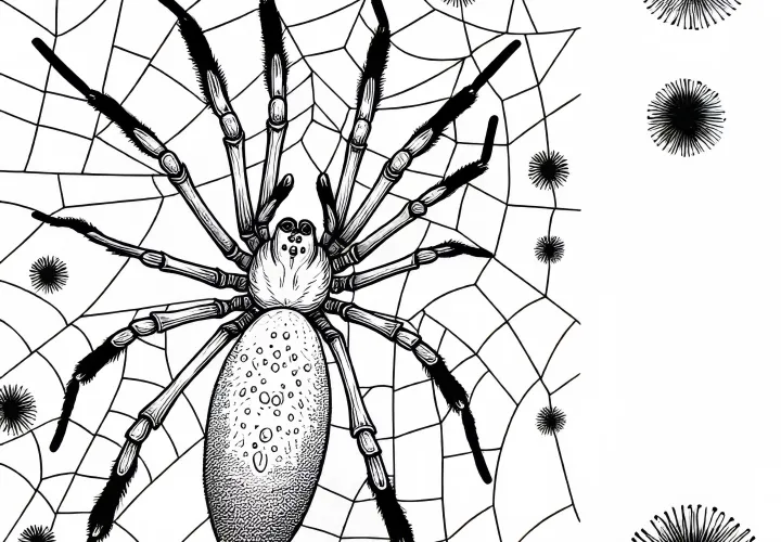 Zlatá hodvábnica Nephila Clavipes omaľovánka zadarmo