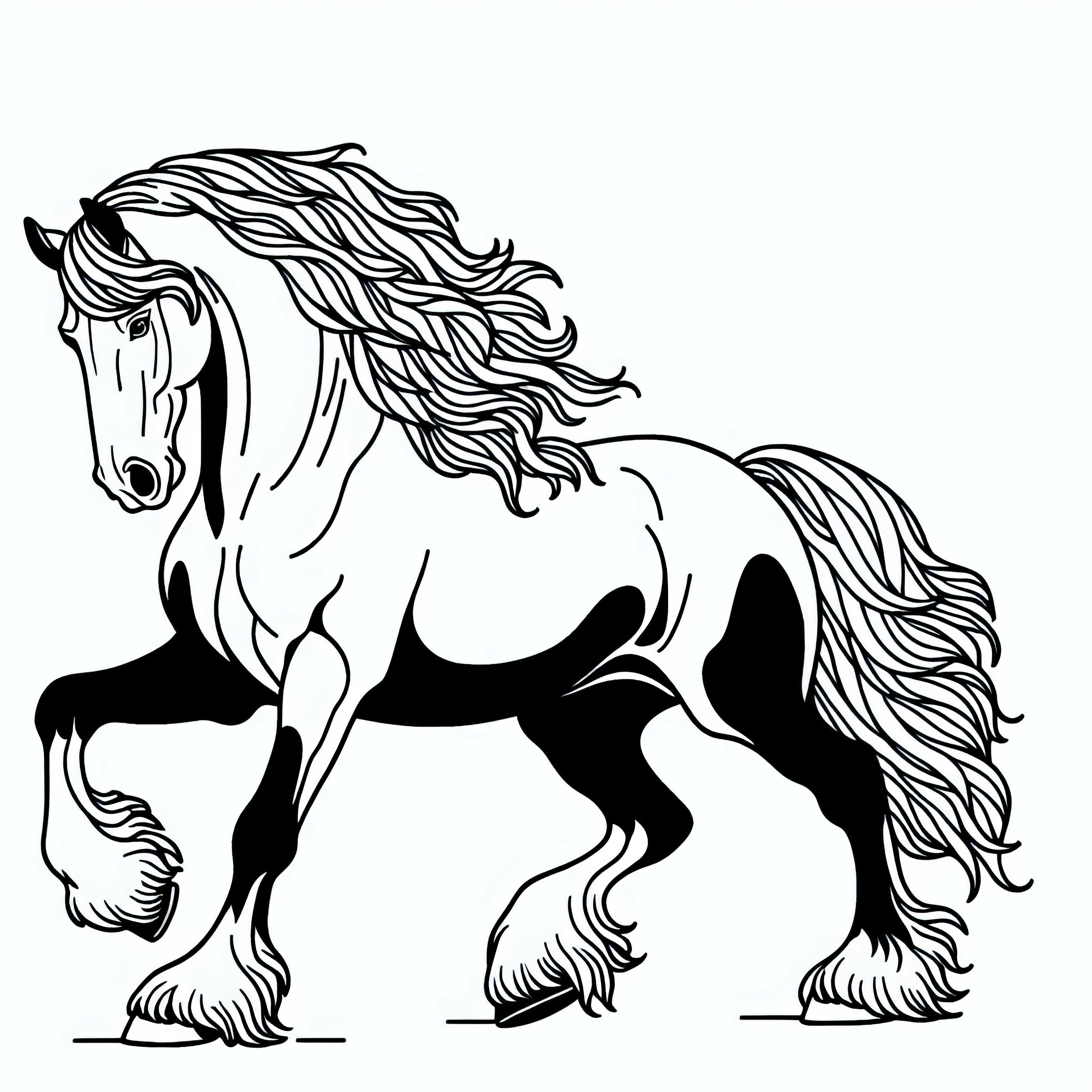 Bezplatne si stiahnuť predlohu na maľovanie koňa Bezplatne si stiahnite farbiacu predlohu pre koňa