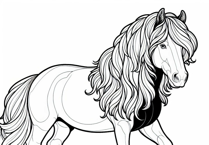 Haflinger Maľovanka – Bezplatný kôň na vyfarbenie