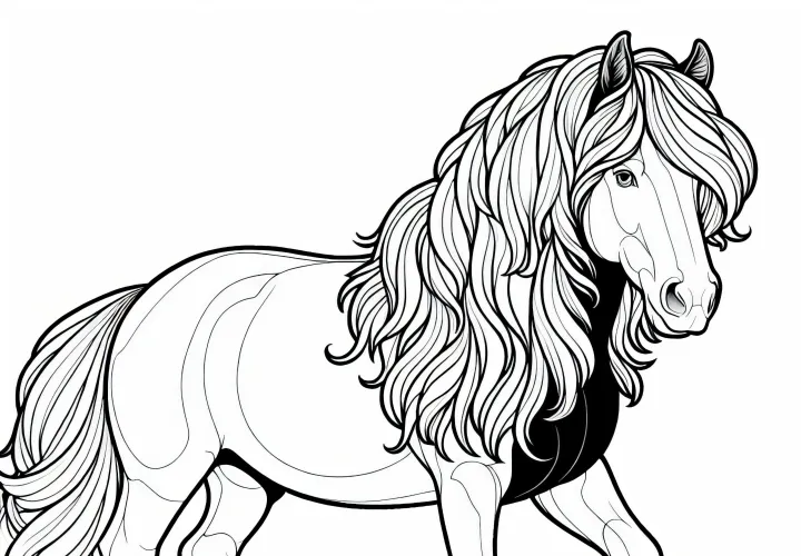 Haflinger Maľovanka – Bezplatný kôň na vyfarbenie