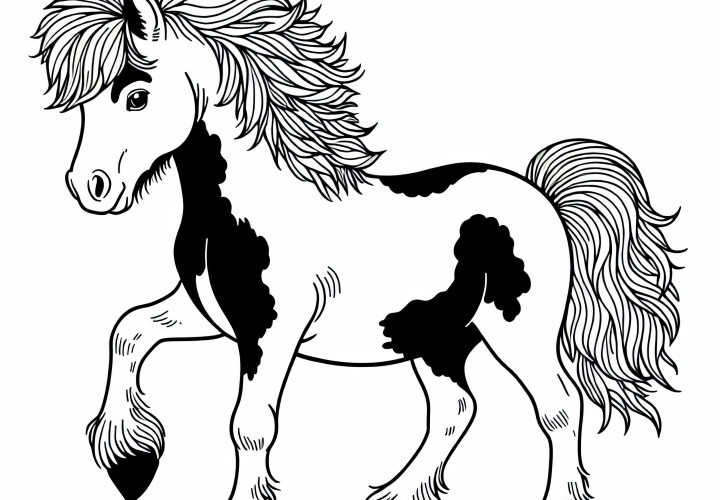 Omaľovánka islandského koňa na bezplatné stiahnutie