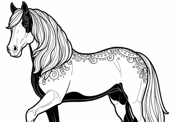 Trakehner predloha na maľovanie koňa zdarma