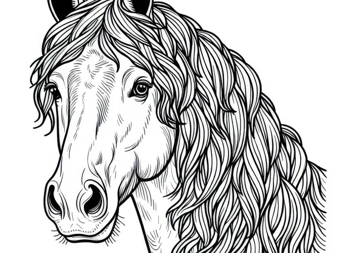 Bezplatný farebný obrázok portrétu koňa