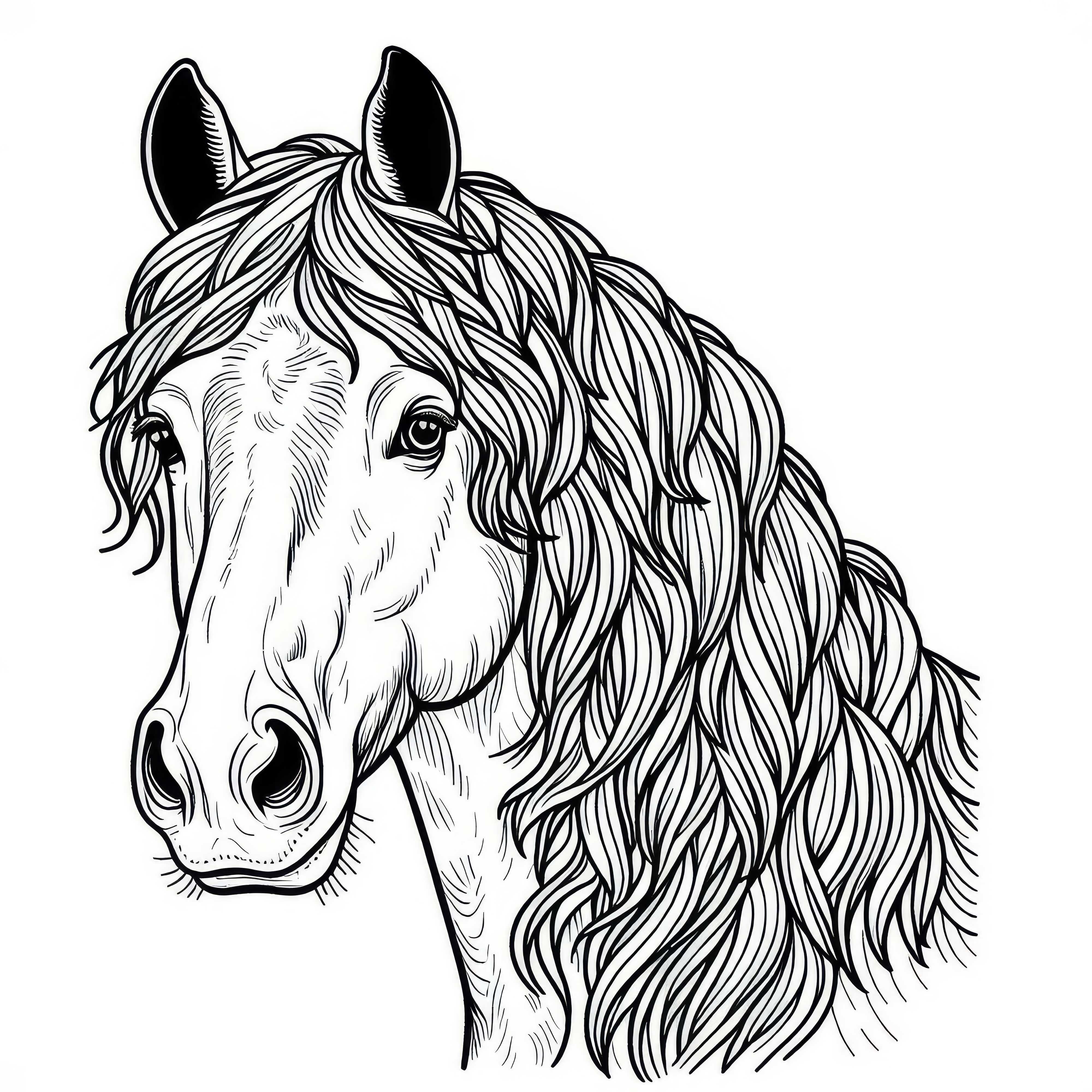 Bezplatný obrázok na vymaľovanie portrétu koňa
