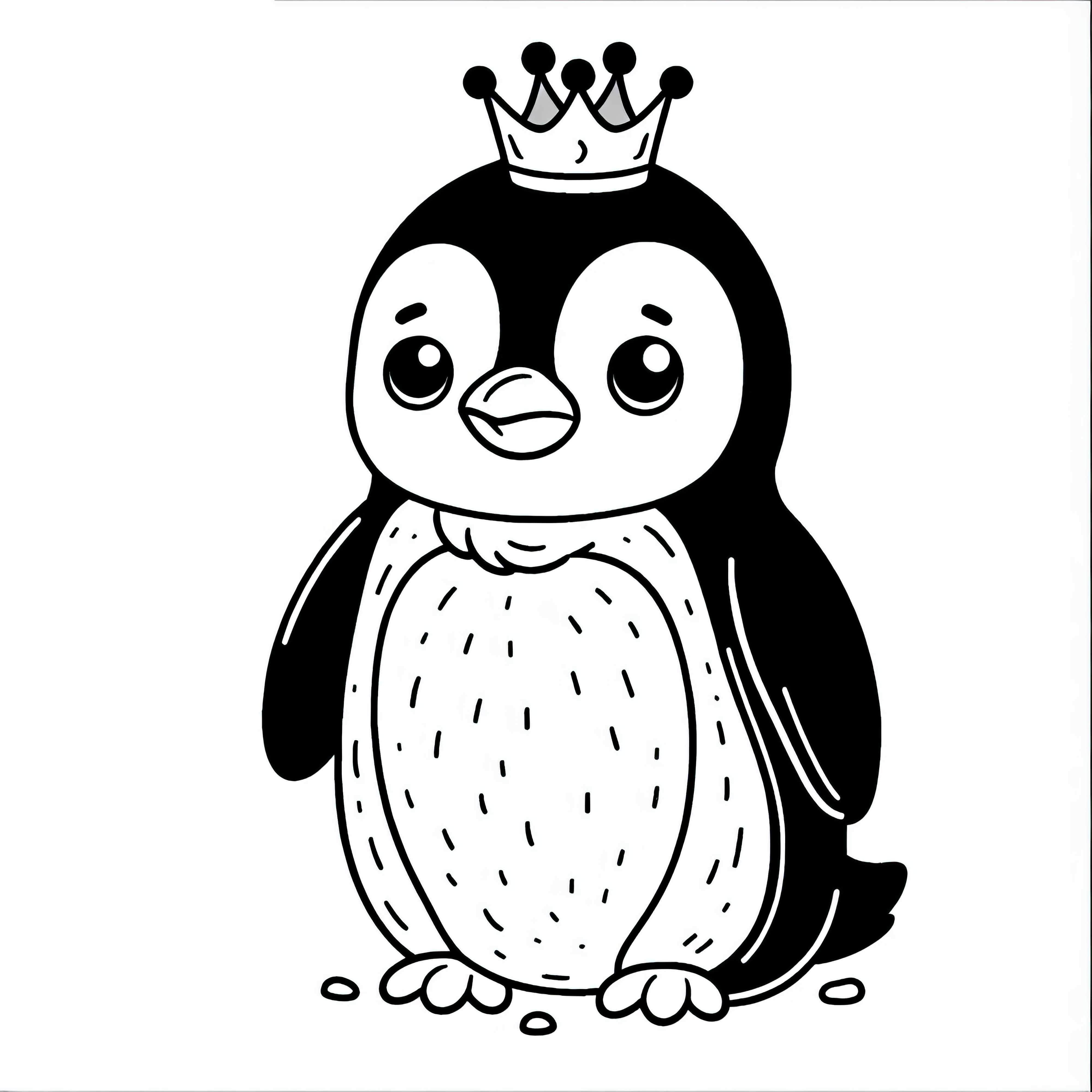 Ausmalbild eines Kaiserpinguins kostenlos herunterladen