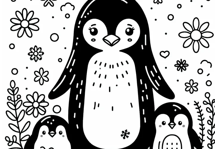 Bezplatné stiahnutie maľovanky kráľovského tučniaka