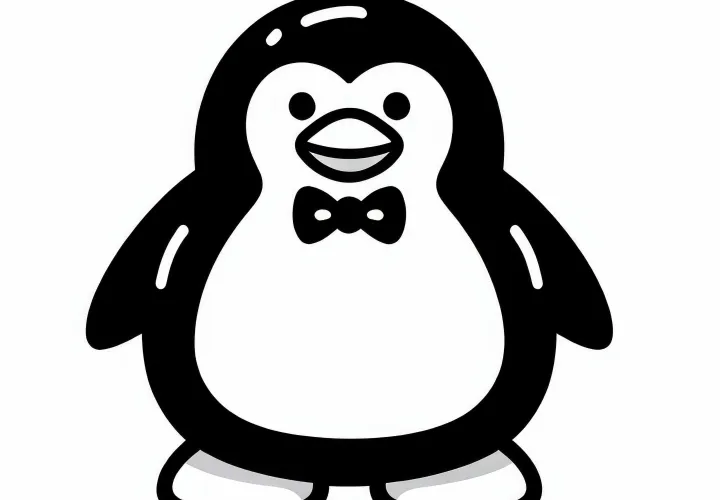 Adelie tučniak obrázok na maľovanie zadarmo na stiahnutie