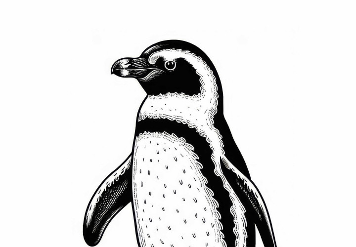 Kostenloses Ausmalbild eines Humboldt-Pinguins