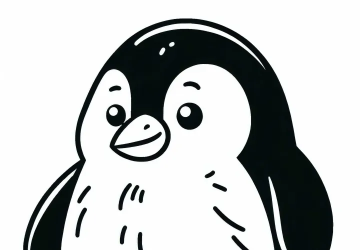 Bezplatná omalovánka s tučniakom v okulároch